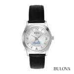 Bulova Silver-Tone Quartz 30 mm Ladies Leather Strap Watch