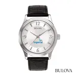 Bulova Silver-Tone Quartz 37 mm Men’s Leather Strap Watch