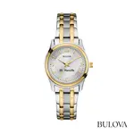 Montre Bulova bicolore 30 mm pour femme à cadran argent