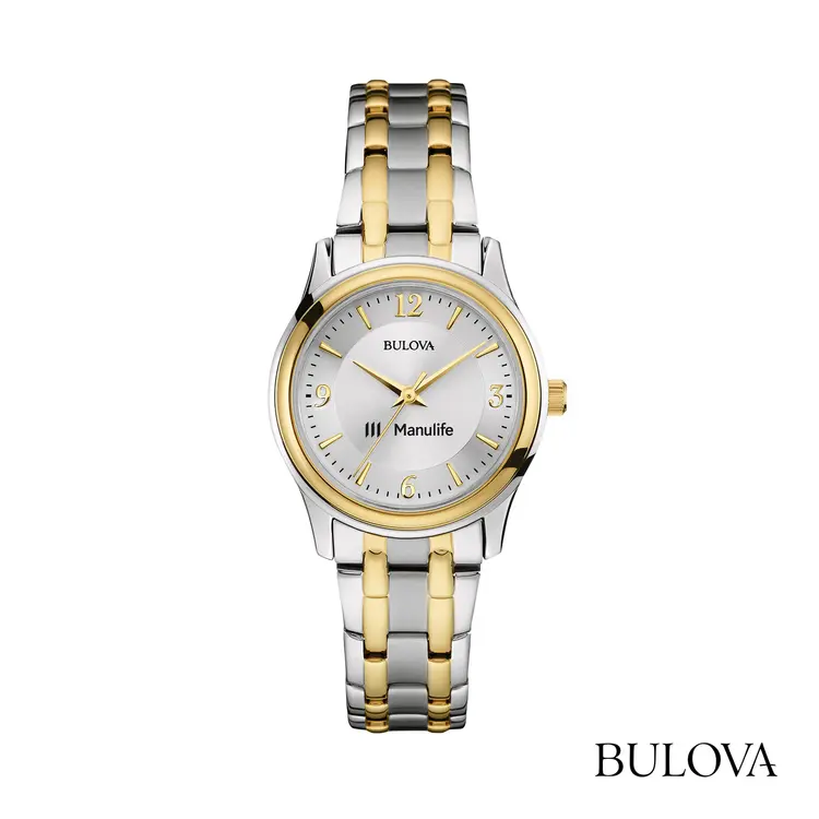 Montre Bulova bicolore 30 mm pour femme à cadran argent