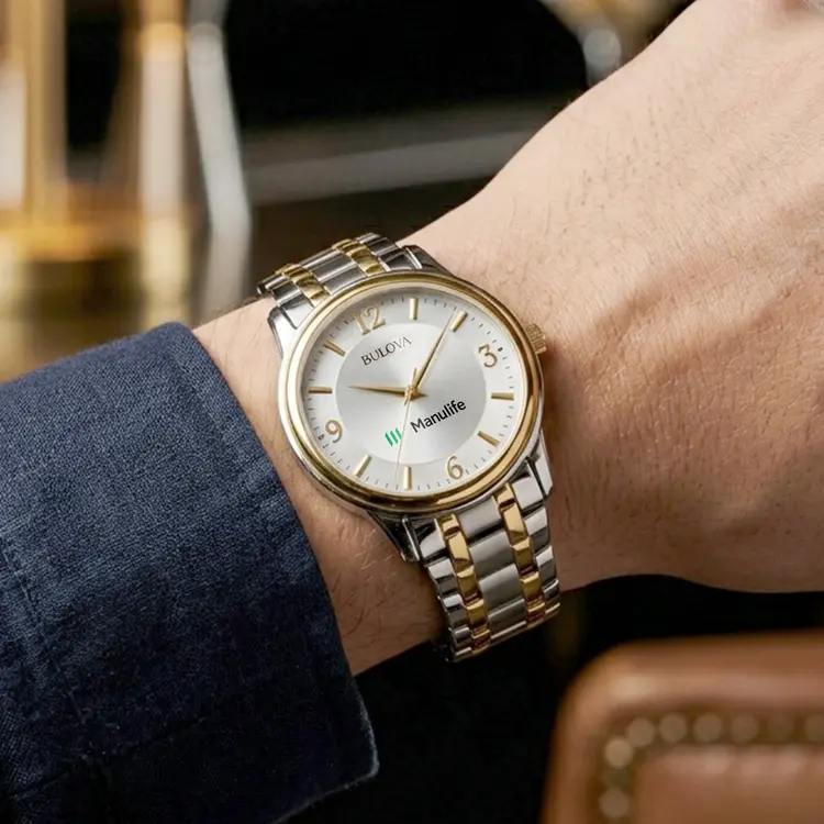 Montre Bulova bicolore 38 mm pour homme à cadran argent #2