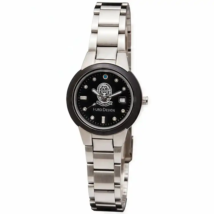 Montre Euro Design pour femme en acier brossé et noir