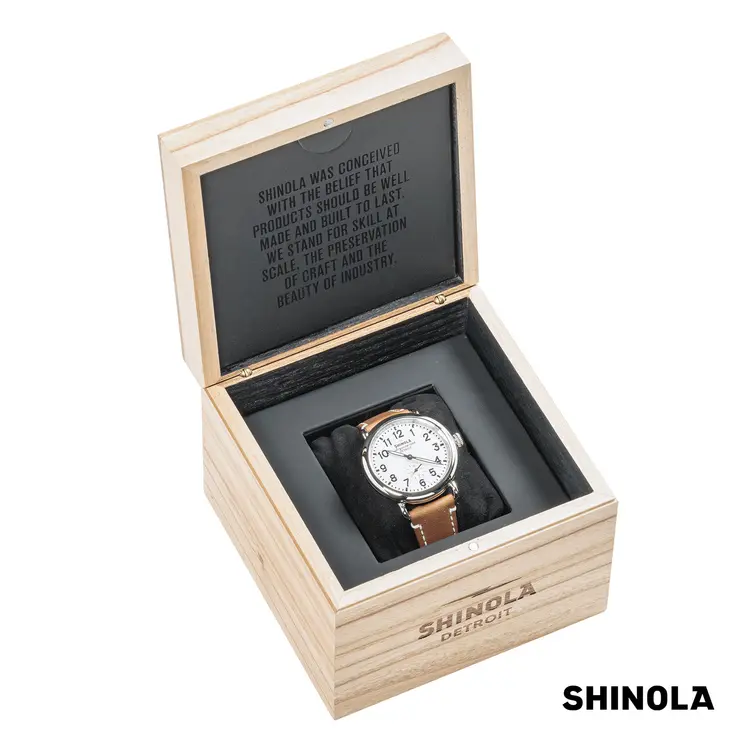 Montre Shinola Runwell 41 mm blanc et brun clair #7