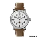 Montre Shinola Runwell 41 mm blanc et brun clair