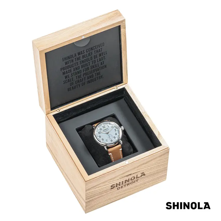Montre Shinola Runwell 41 mm bleu ardoise et brun clair #10