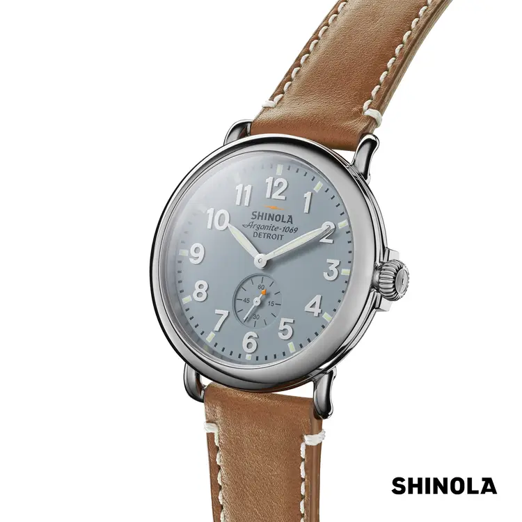 Montre Shinola Runwell 41 mm bleu ardoise et brun clair #3