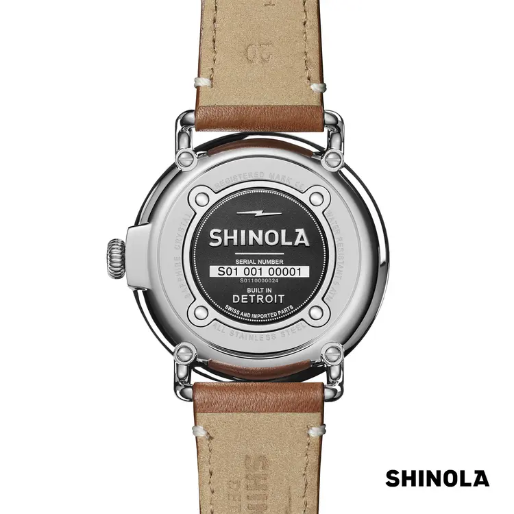 Montre Shinola Runwell 41 mm bleu ardoise et brun clair #4