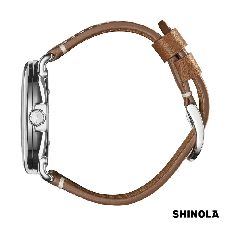 Montre Shinola Runwell 41 mm bleu ardoise et brun clair #6