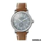 Montre Shinola Runwell 41 mm bleu ardoise et brun clair