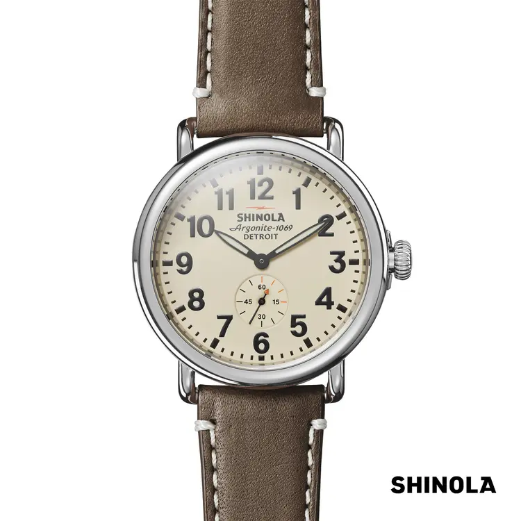 Montre Shinola Runwell 41 mm crème et brun #2