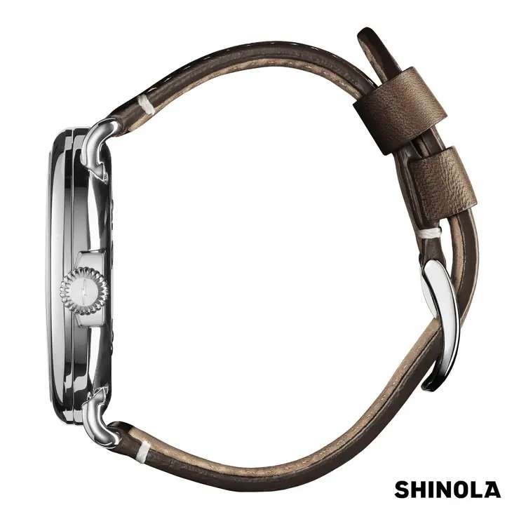 Montre Shinola Runwell 41 mm crème et brun #4