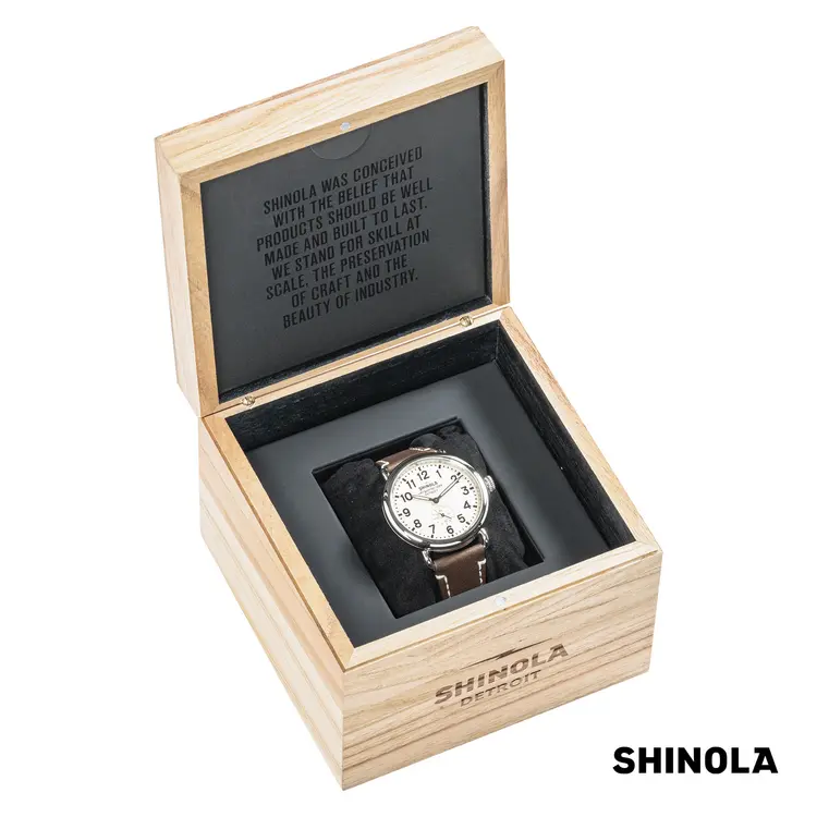 Montre Shinola Runwell 41 mm crème et brun #7