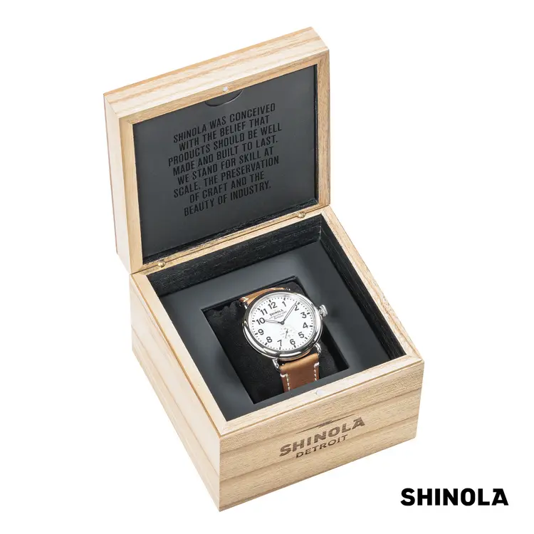 Montre Shinola Runwell 47 mm blanc et brun clair #6