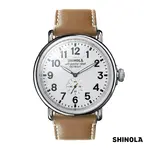 Montre Shinola Runwell 47 mm blanc et brun clair
