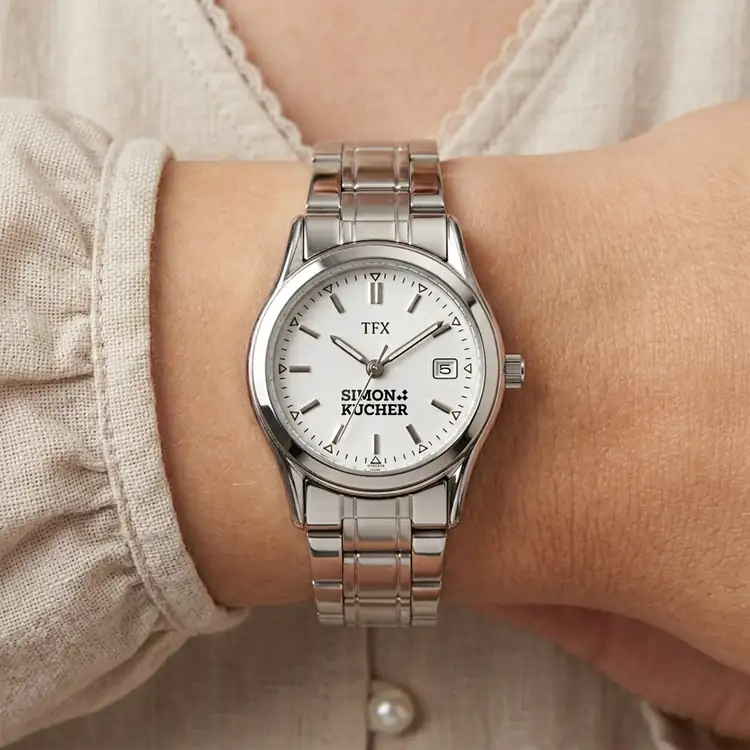 TFX by Bulova Silvertone Bracelet Watch #6