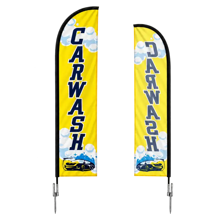 Medium Single Sided Feather Flag Kit with Ground Spike