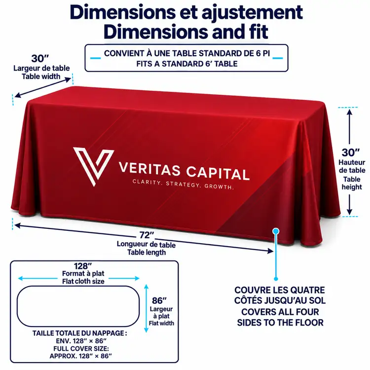 Premium Closed Back Drape Tablecloth #3