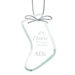 Jade Glass Stocking Ornament Deep Etch
