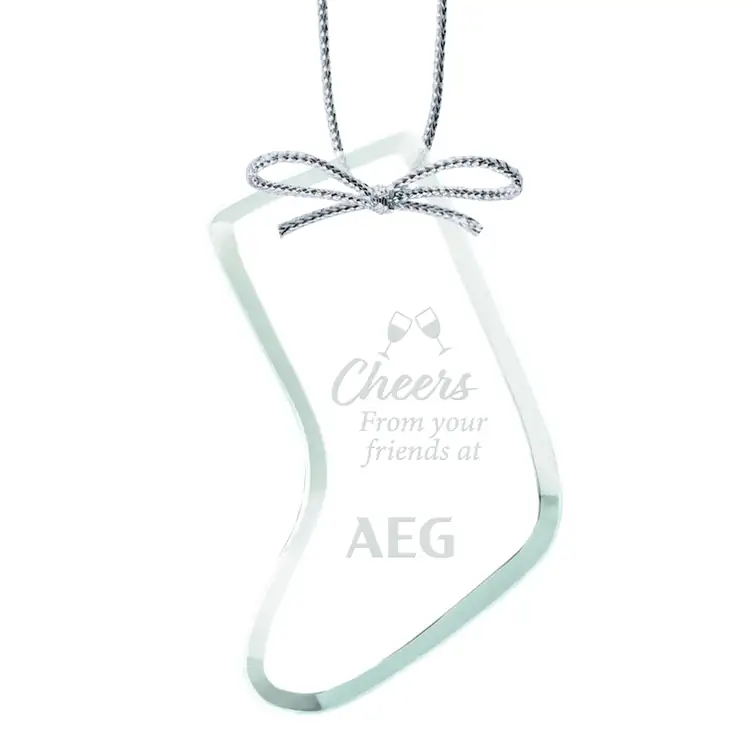 Jade Glass Stocking Ornament Deep Etch