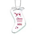 Jade Glass Stocking Ornament Imprinted