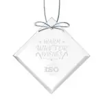 Starfire Crystal Square Ornament Deep Etch