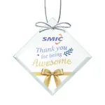 Jade Glass Square Ornament Multicolor
