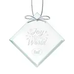 Jade Glass Square Ornament Deep Etch