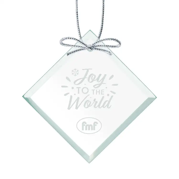 Jade Glass Square Ornament Deep Etch