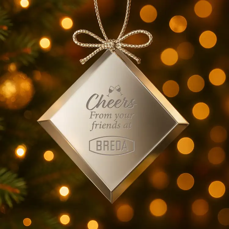 Mirror Square Ornament Laser Engraved #2