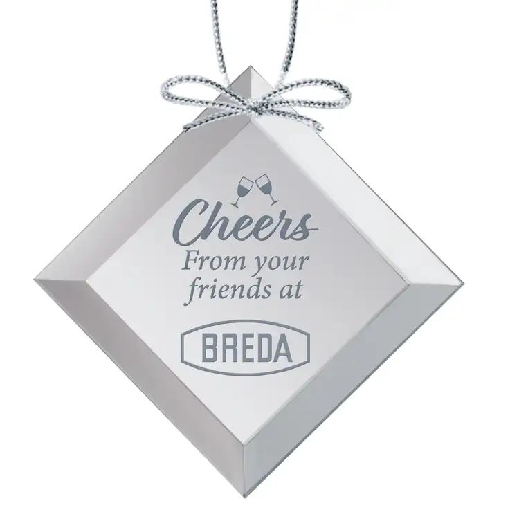 Mirror Square Ornament Laser Engraved