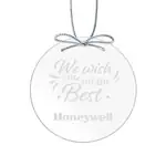 Starfire Crystal Circle Ornament Deep Etch