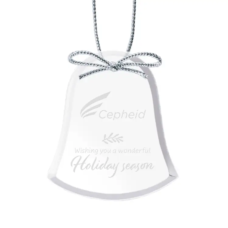 Ornement de Noël cloche en cristal Starfire avec gravure