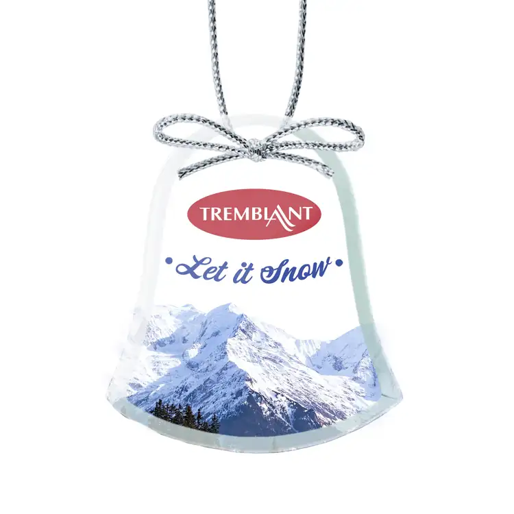 Ornement de Noël cloche en verre jade Multicolore