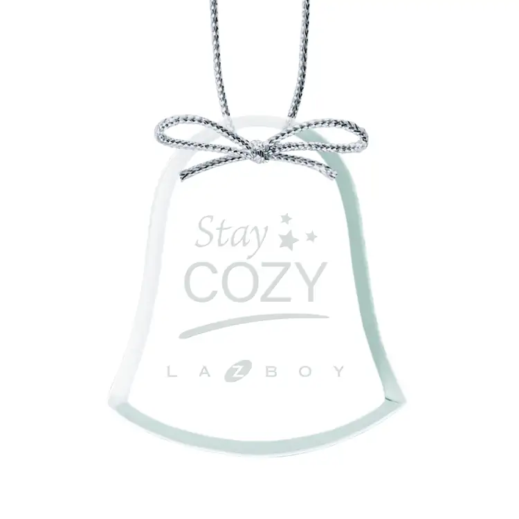 Ornement de Noël cloche en verre jade avec gravure