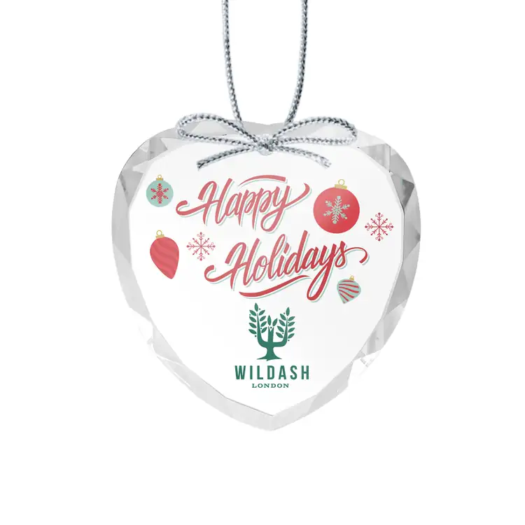 Ornement de Noël coeur en cristal optique Multicolore