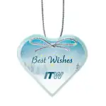 Jade Glass Heart Ornament Multicolor