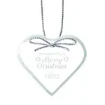 Jade Glass Heart Ornament Deep Etch