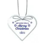 Jade Glass Heart Ornament Imprinted