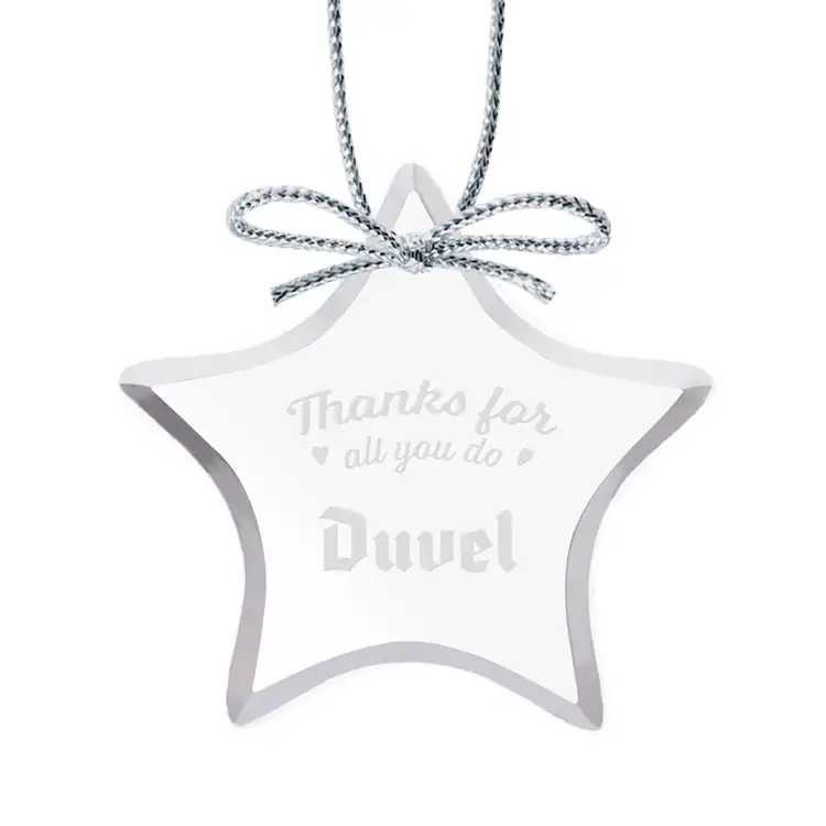 Starfire Crystal Star Ornament Deep Etch