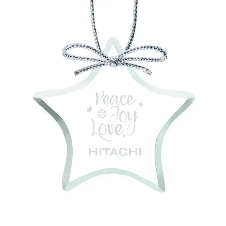 Jade Glass Star Ornament Deep Etch