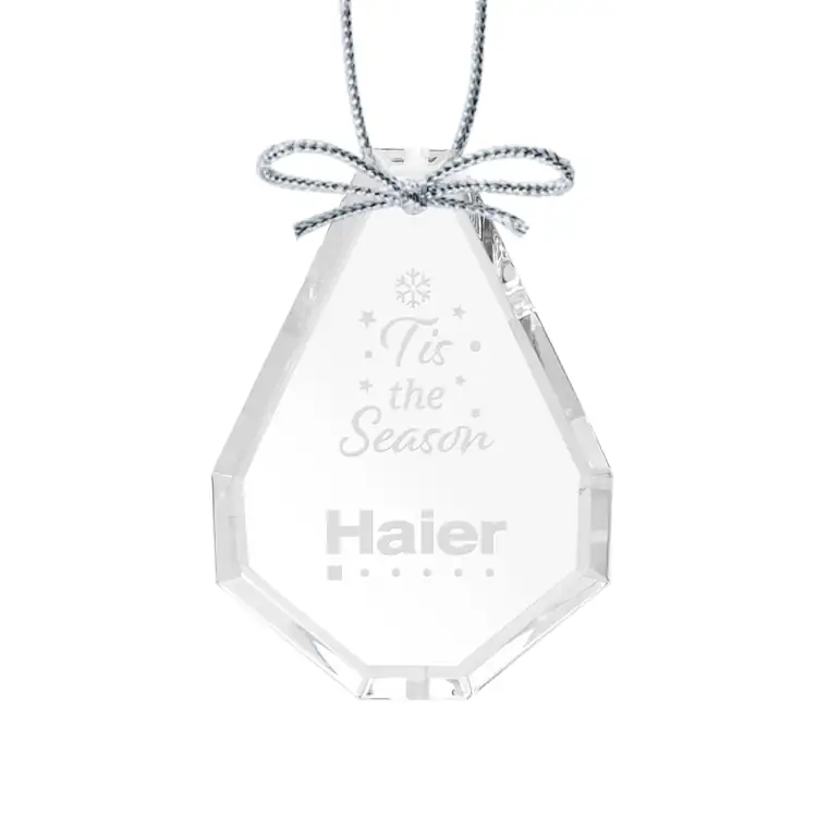 Ornement de Noël goutte en cristal optique avec gravure
