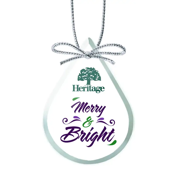 Ornement de Noël goutte en verre jade Multicolore