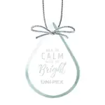 Jade Glass Teardrop Ornament Deep Etch