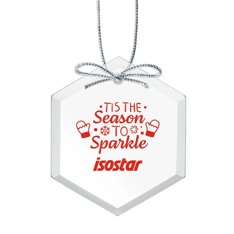 Starfire Crystal Hexagon Ornament Imprinted