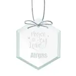 Jade Glass Hexagon Ornament Deep Etch