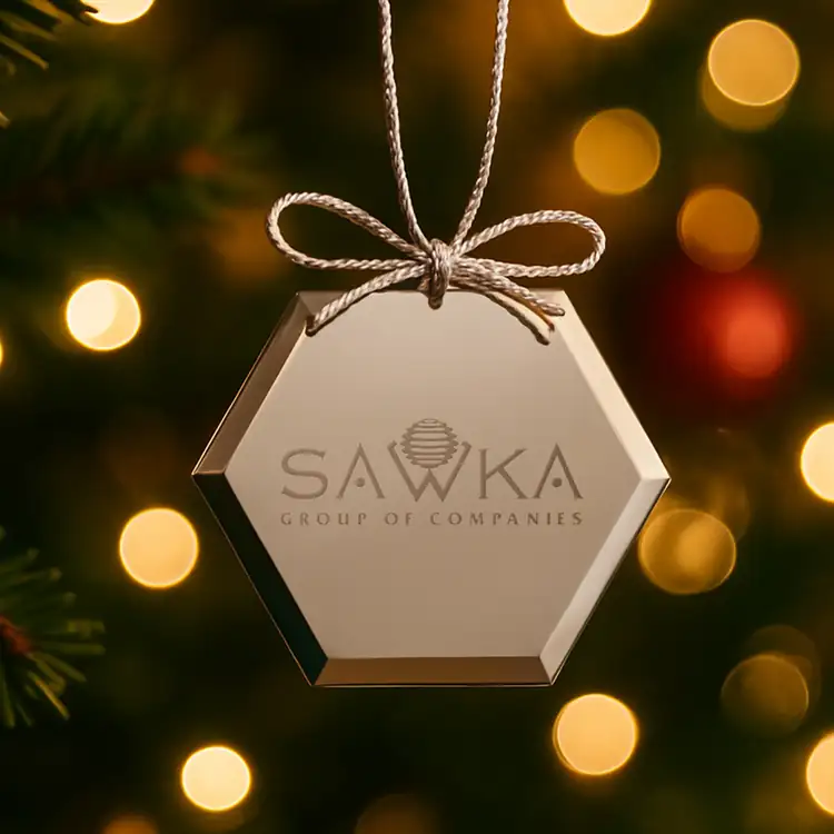 Mirror Hexagon Ornament Laser Engraved #2