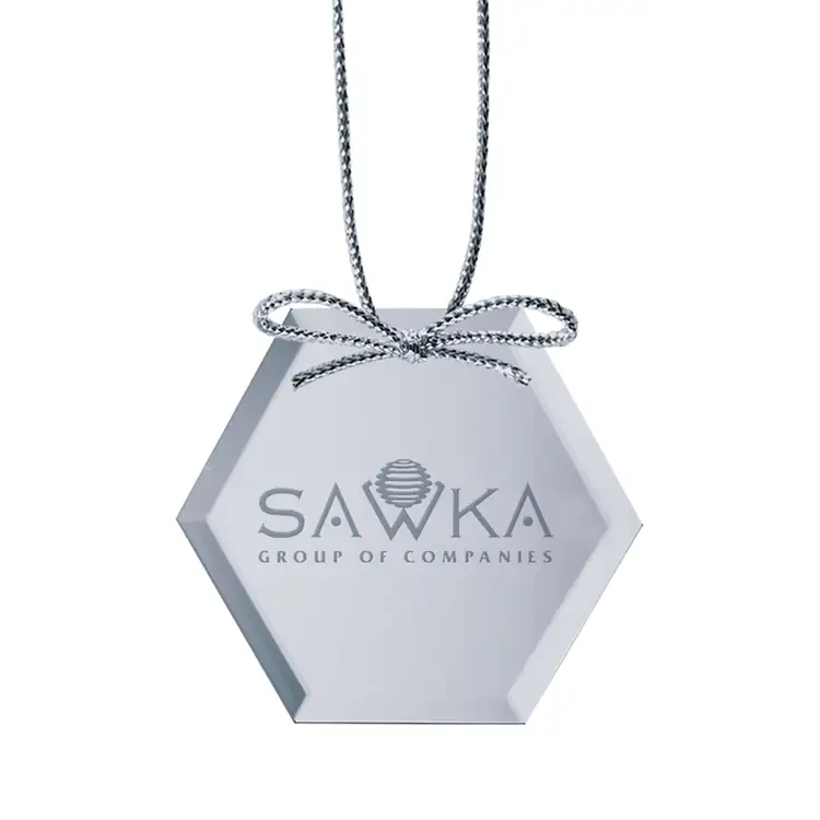 Mirror Hexagon Ornament Laser Engraved