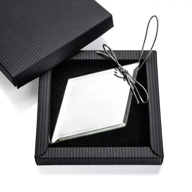 Ornement de Noël losange miroir avec gravure #3