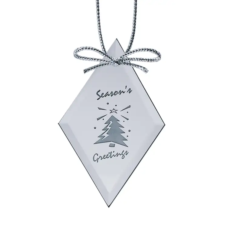 Ornement de Noël losange miroir avec gravure