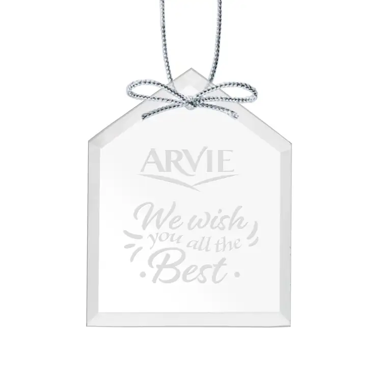 Ornement de Noël maison en cristal Starfire avec gravure